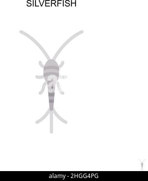 Silverfish Simple vector icon.Perfect color modern pictogram on editable stroke. Silverfish icons for your business project Stock Vector