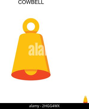 Cowbell Simple vector icon.Perfect color modern pictogram on editable stroke. Cowbell icons for your business project Stock Vector