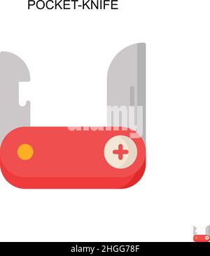 Pocket-knife Simple vector icon.Perfect color modern pictogram on editable stroke. Pocket-knife icons for your business project Stock Vector