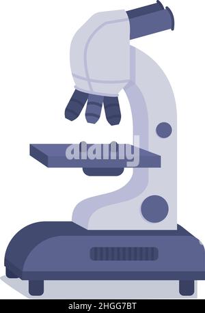 Microscope for microbiology semi flat color vector item Stock Vector