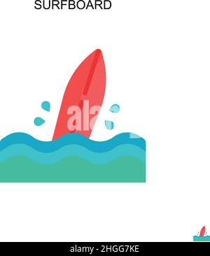 Surfboard Simple vector icon.Perfect color modern pictogram on editable stroke. Surfboard icons for your business project Stock Vector
