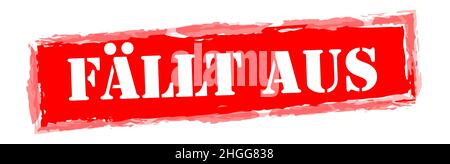 EPS vector rubber stamp colored red with text canceled (german text) Stock Vector