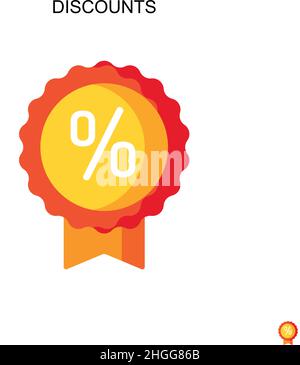 Discounts Simple vector icon.Perfect color modern pictogram on editable stroke. Discounts icons for your business project Stock Vector
