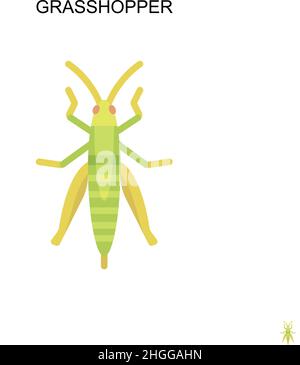 Grasshopper Simple vector icon.Perfect color modern pictogram on editable stroke. Grasshopper icons for your business project Stock Vector