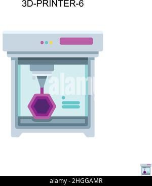 3d-printer-6 Simple vector icon.Perfect color modern pictogram on editable stroke. 3d-printer-6 icons for your business project Stock Vector