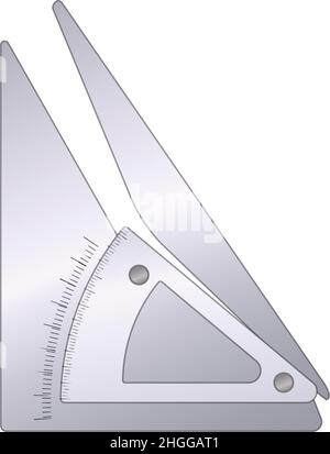 Architect tool icon cartoon vector. Technical ruler. Geometry school Stock Vector