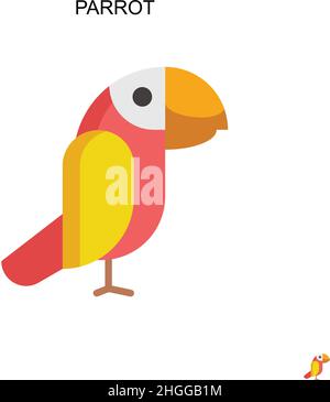 Parrot Simple vector icon.Perfect color modern pictogram on editable stroke. Parrot icons for your business project Stock Vector