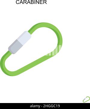 Carabiner Simple vector icon.Perfect color modern pictogram on editable stroke. Carabiner icons for your business project Stock Vector
