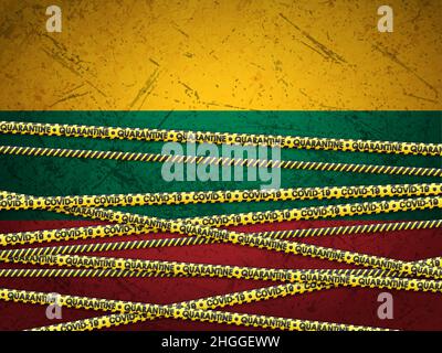 Lithuania in quarantine textured background. Vector illustration. Stock Vector