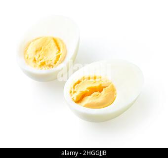 Hard boiled eggs isolated on white background Stock Photo