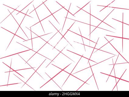 Abstract art white background with red lines and strokes. Geometric design pattern with purple hatching and stripe. Graphic wallpaper and backdrop. Stock Photo
