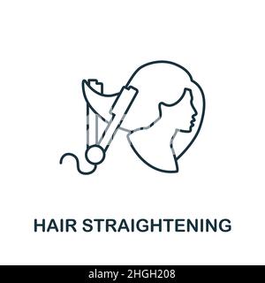 Hair Straightening icon. Line element from hairdresser collection. Linear Hair Straightening icon sign for web design, infographics and more. Stock Vector
