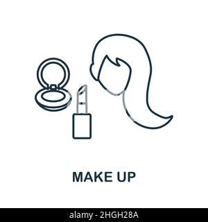 Make Up icon. Line element from hairdresser collection. Linear Make Up icon sign for web design, infographics and more. Stock Vector