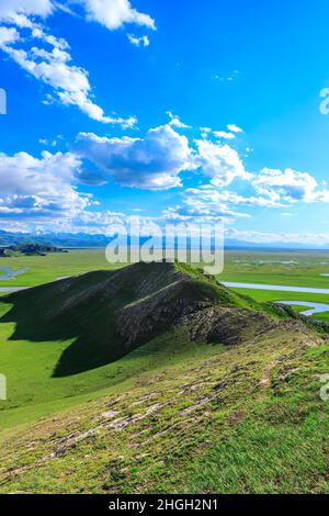 Bayinbuluke grassland natural scenery in Xinjiang,China. Stock Photo