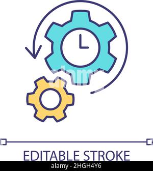 System update time RGB color icon Stock Vector