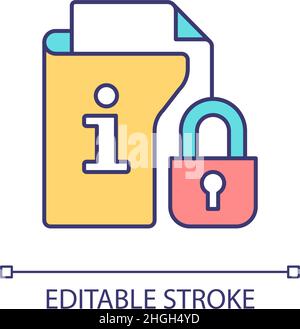 Closed access to files RGB color icon Stock Vector