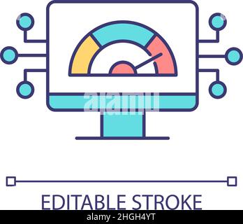 System risk analysis RGB color icon Stock Vector