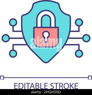 Technology of network safety RGB color icon Stock Vector