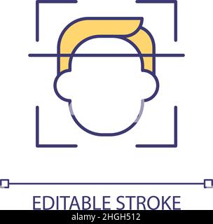 Facial scanner RGB color icon Stock Vector