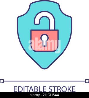 Open access to data RGB color icon Stock Vector