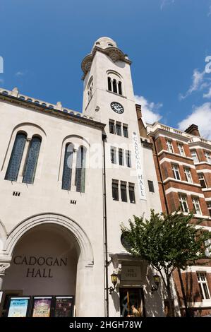 Exterior view of Cadogan Hall a 950-seat concert hall in Sloane Terrace in Chelsea.  Cadogan Hall is the permanent home for the Royal Philharmonic Orc Stock Photo