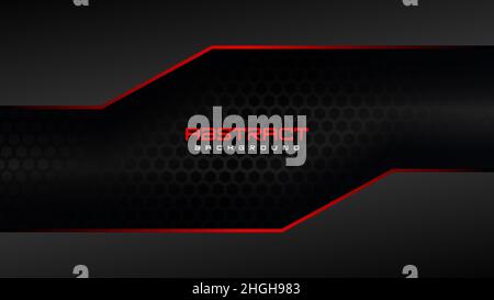 Abstract metallic red and black design tech innovation concept background Stock Vector