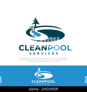 Clean swimming pool abstract logo letter S,design template,symbol Stock Vector