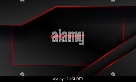 Abstract metallic red and black design tech innovation concept background Stock Vector