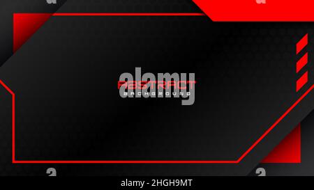 Abstract metallic red and black design tech innovation concept background Stock Vector