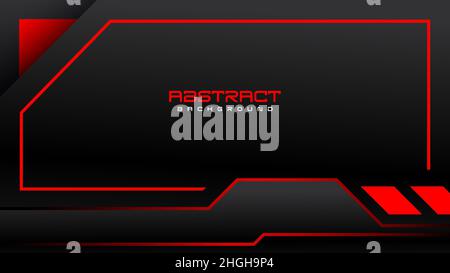 Abstract metallic red and black design tech innovation concept background Stock Vector