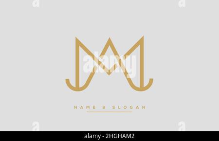 Modern abstract letter MA, AM logo design. Minimal MA, AM initial based icon vector Stock Vector