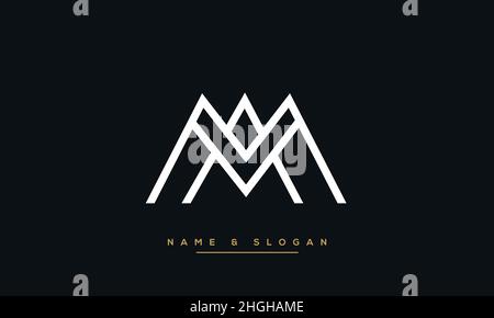 Modern abstract letter MA, AM logo design. Minimal MA, AM initial based icon vector Stock Vector