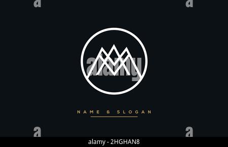 Modern abstract letter MA, AM logo design. Minimal MA, AM initial based icon vector Stock Vector