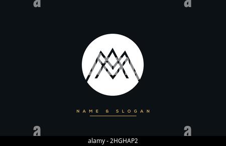 Modern abstract letter MA, AM logo design. Minimal MA, AM initial based icon vector Stock Vector