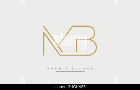 Modern abstract letter MB, BM logo design. Minimal MA,B BM initial based icon vector Stock Vector