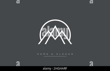 Modern abstract letter MA, AM logo design. Minimal MA, AM initial based icon vector Stock Vector