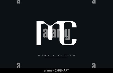 Modern abstract letter MC, CM logo design. Minimal MC, CM initial based icon vector Stock Vector