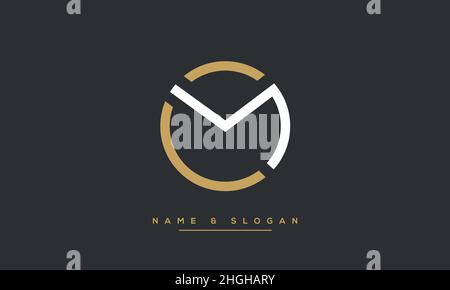 Modern abstract letter MC, CM logo design. Minimal MC, CM initial based icon vector Stock Vector