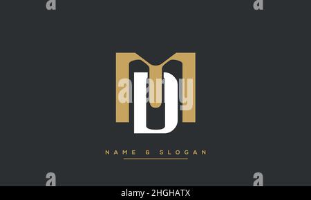 Modern abstract letter MD, DM logo design. Minimal MD, DM initial based icon vector Stock Vector