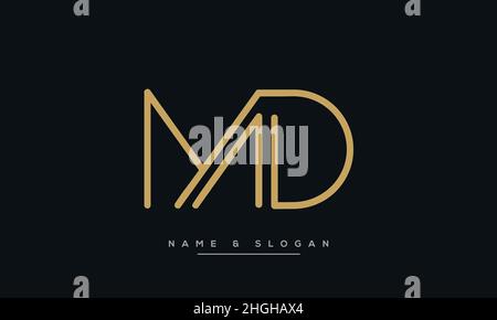 Modern abstract letter MD, DM logo design. Minimal MD, DM initial based icon vector Stock Vector