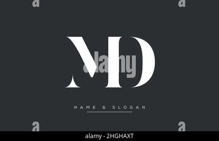 Modern abstract letter MD, DM logo design. Minimal MD, DM initial based icon vector Stock Vector