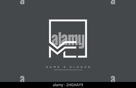Modern abstract letter ME, EM logo design. Minimal ME, EM initial based icon vector Stock Vector