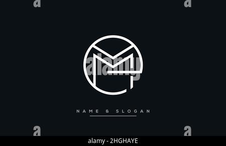 Modern abstract letter ME, EM logo design. Minimal ME, EM initial based icon vector Stock Vector