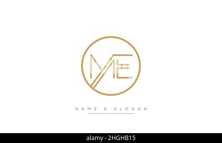 Modern abstract letter ME, EM logo design. Minimal ME, EM initial based icon vector Stock Vector