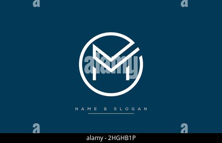 Modern abstract letter ME, EM logo design. Minimal ME, EM initial based icon vector Stock Vector