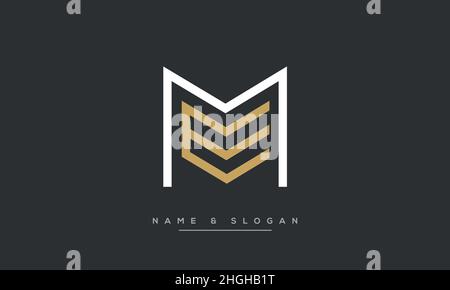 Modern abstract letter ME, EM logo design. Minimal ME, EM initial based icon vector Stock Vector