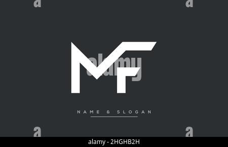 Modern abstract letter MF, FM logo design. Minimal MF, FM initial based icon vector Stock Vector