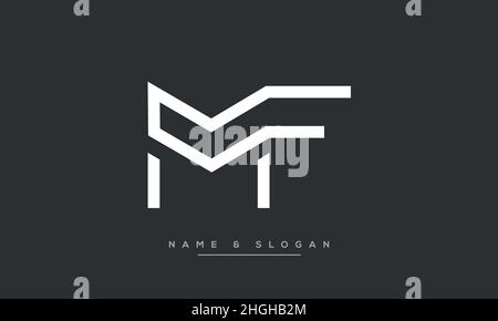 Modern abstract letter MF, FM logo design. Minimal MF, FM initial based icon vector Stock Vector