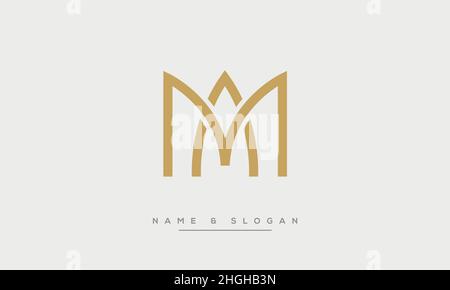 Modern abstract letter MA, AM logo design. Minimal MA, AM initial based icon vector Stock Vector