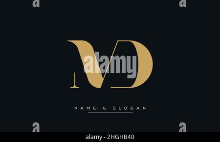 Modern abstract letter MD, DM logo design. Minimal MD, DM initial based icon vector Stock Vector